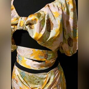 Floral print skirt set